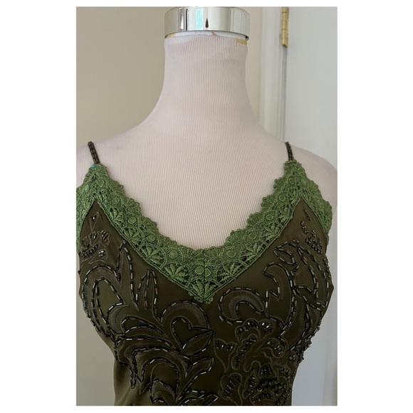 Sue Wong Elegant Olive Green Beaded Evening Gown - Picture 11 of 14